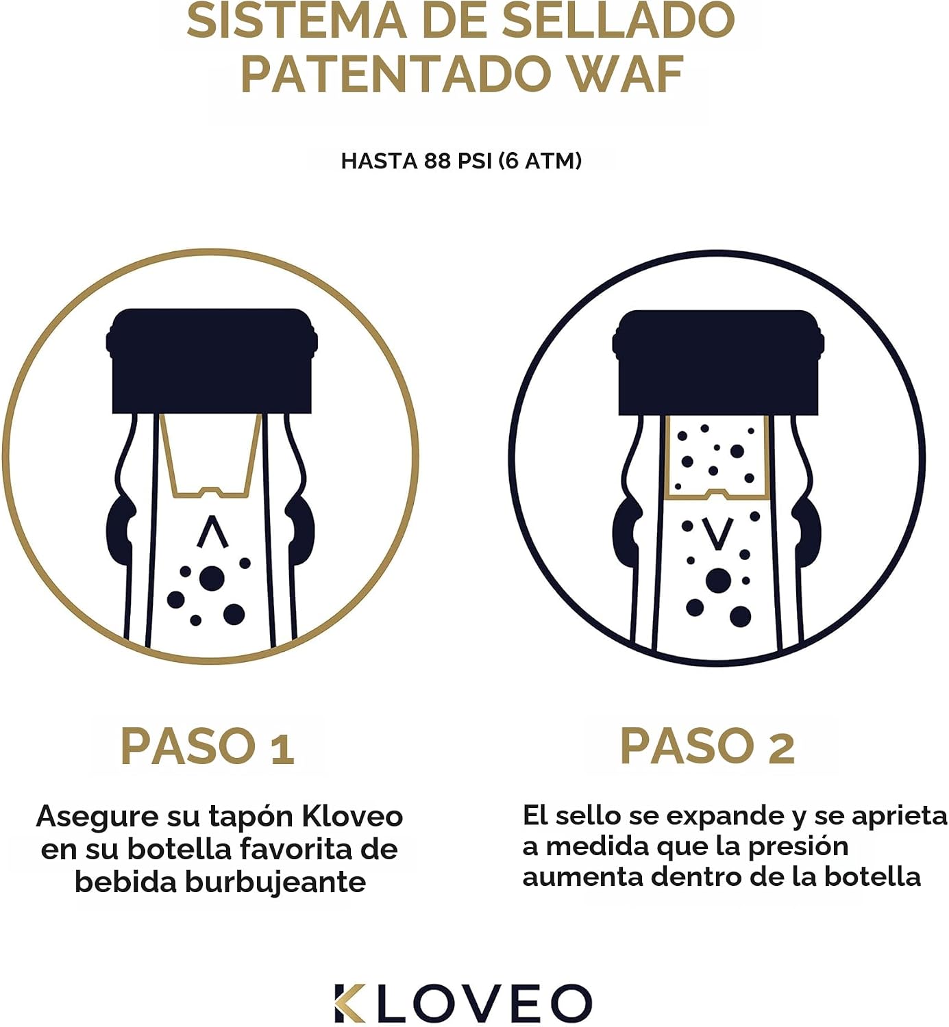 Tapón champán sello patentado fabricado Italia calidad profesional
