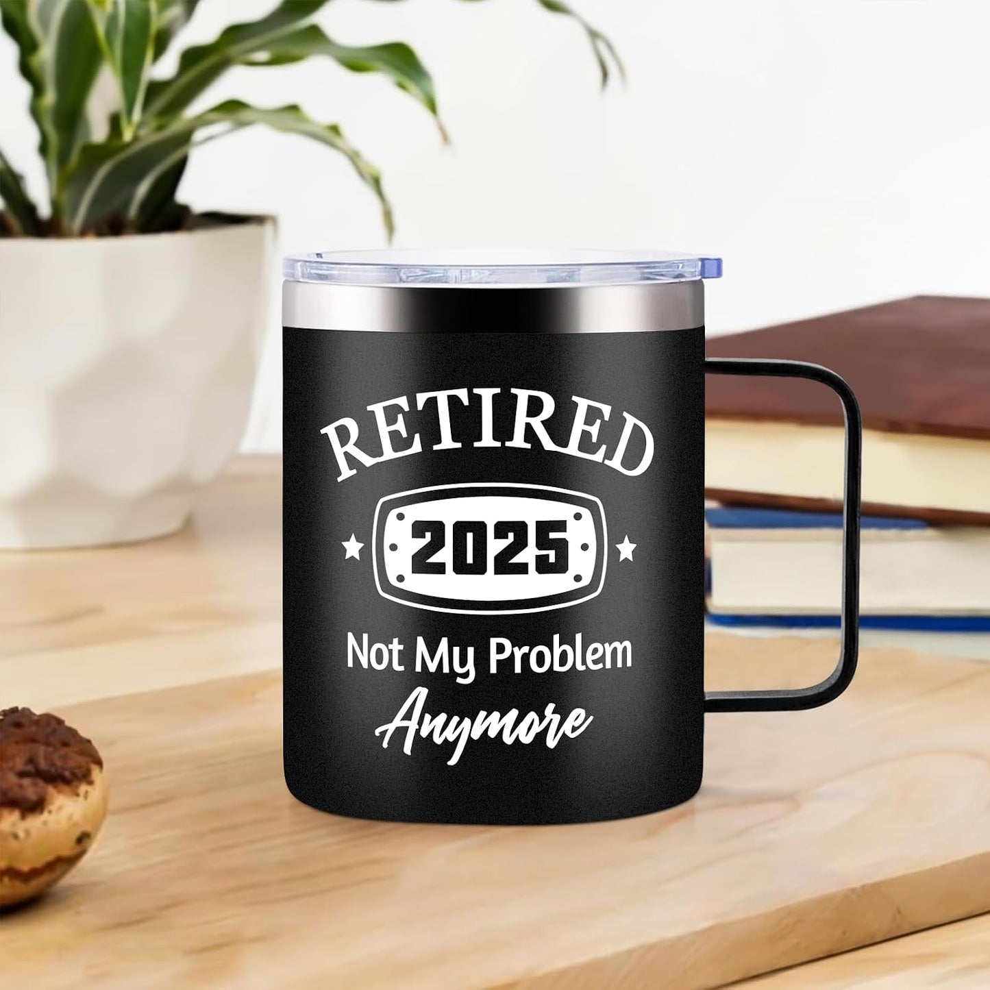 Taza jubilación 12oz con texto 'Retired Under New Management'