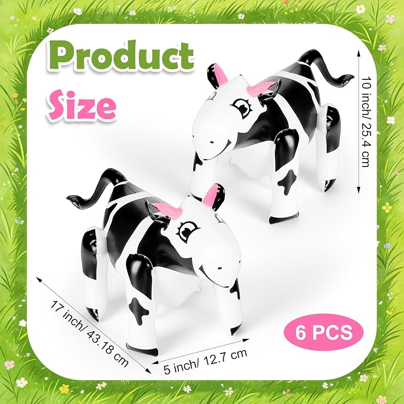 6 Vacas Inflables 17" para Niños Fiesta Rodeo