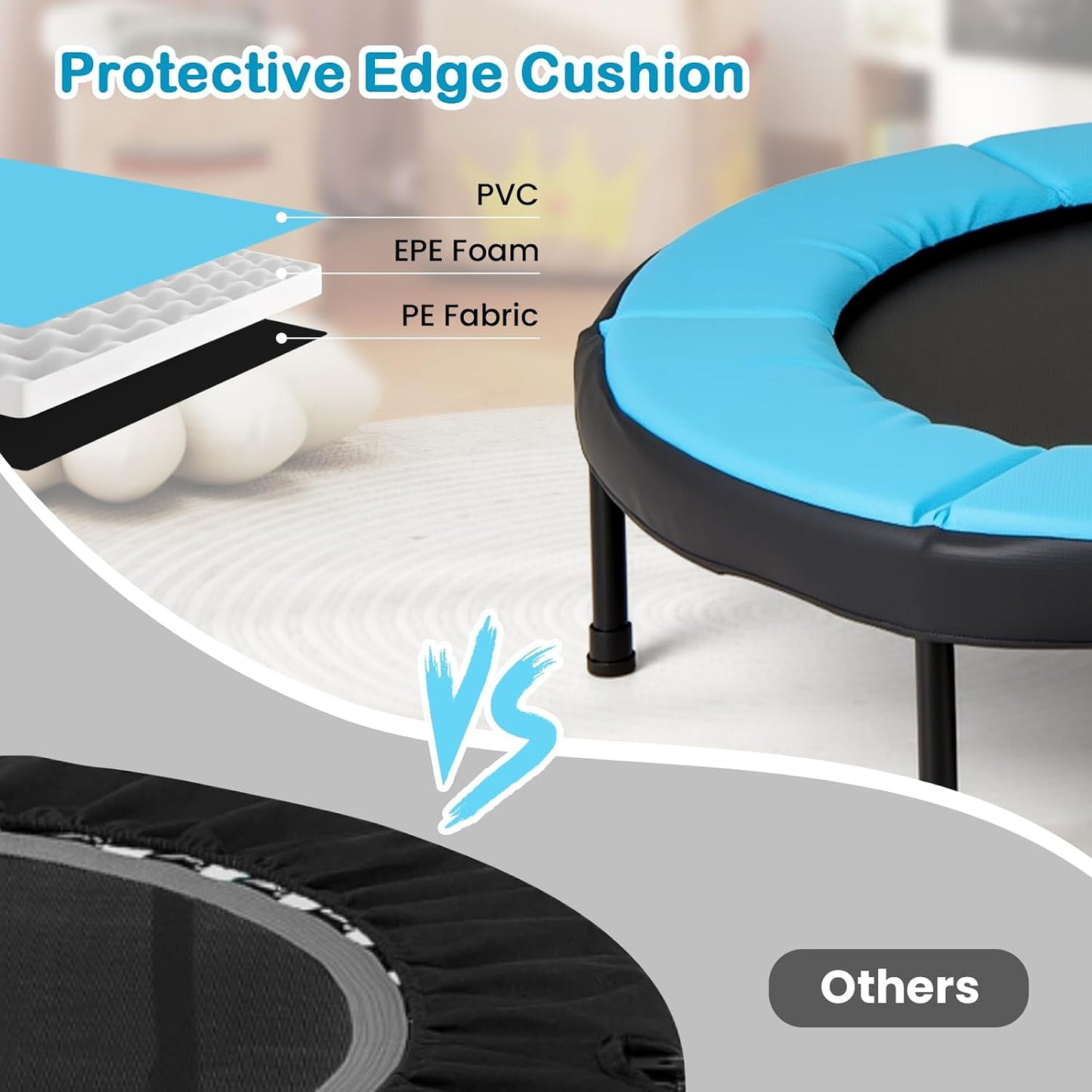 Trampolín fitness 40pulg para adultos con mango desmontable