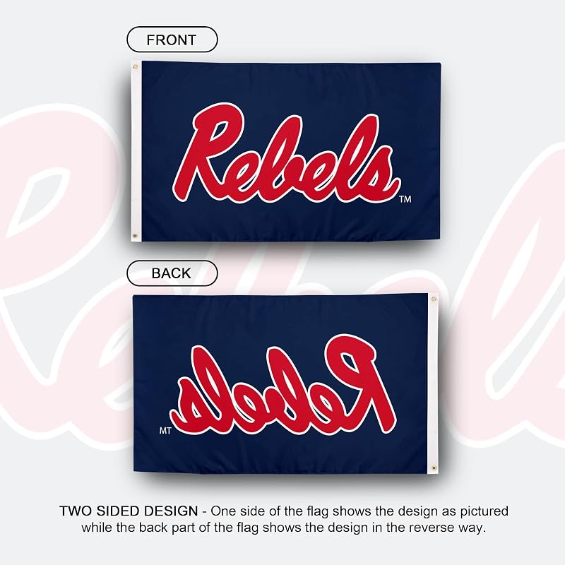 Bandera Ole Miss Rebels 3x5ft tela poliéster duradera