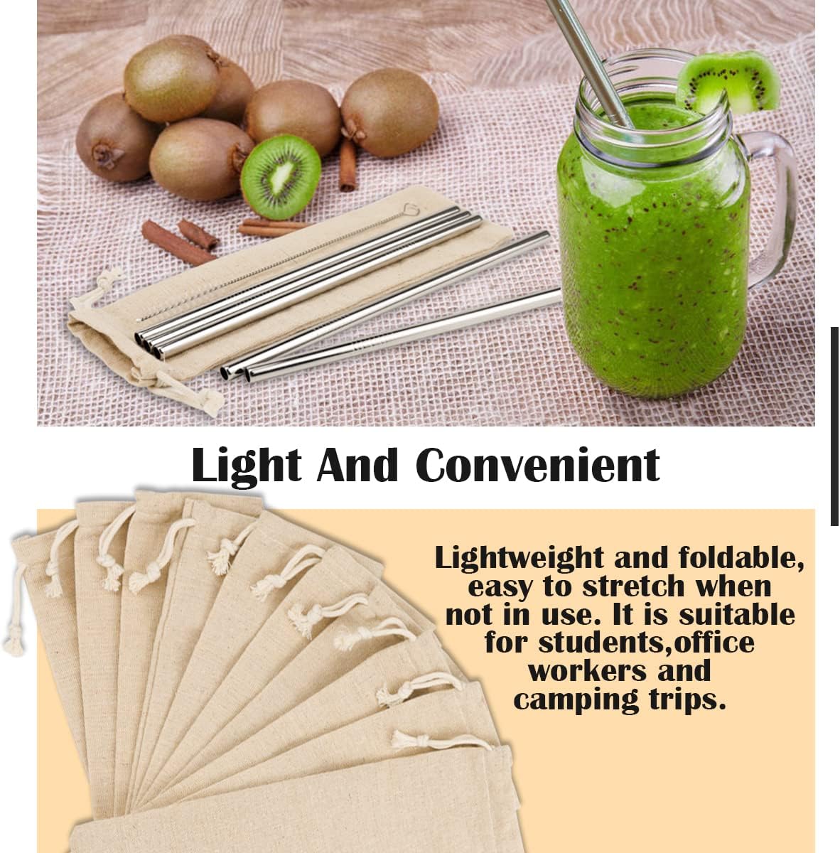 10 Bolsas Almacenamiento Algodón Lino con Cordón para Cubiertos