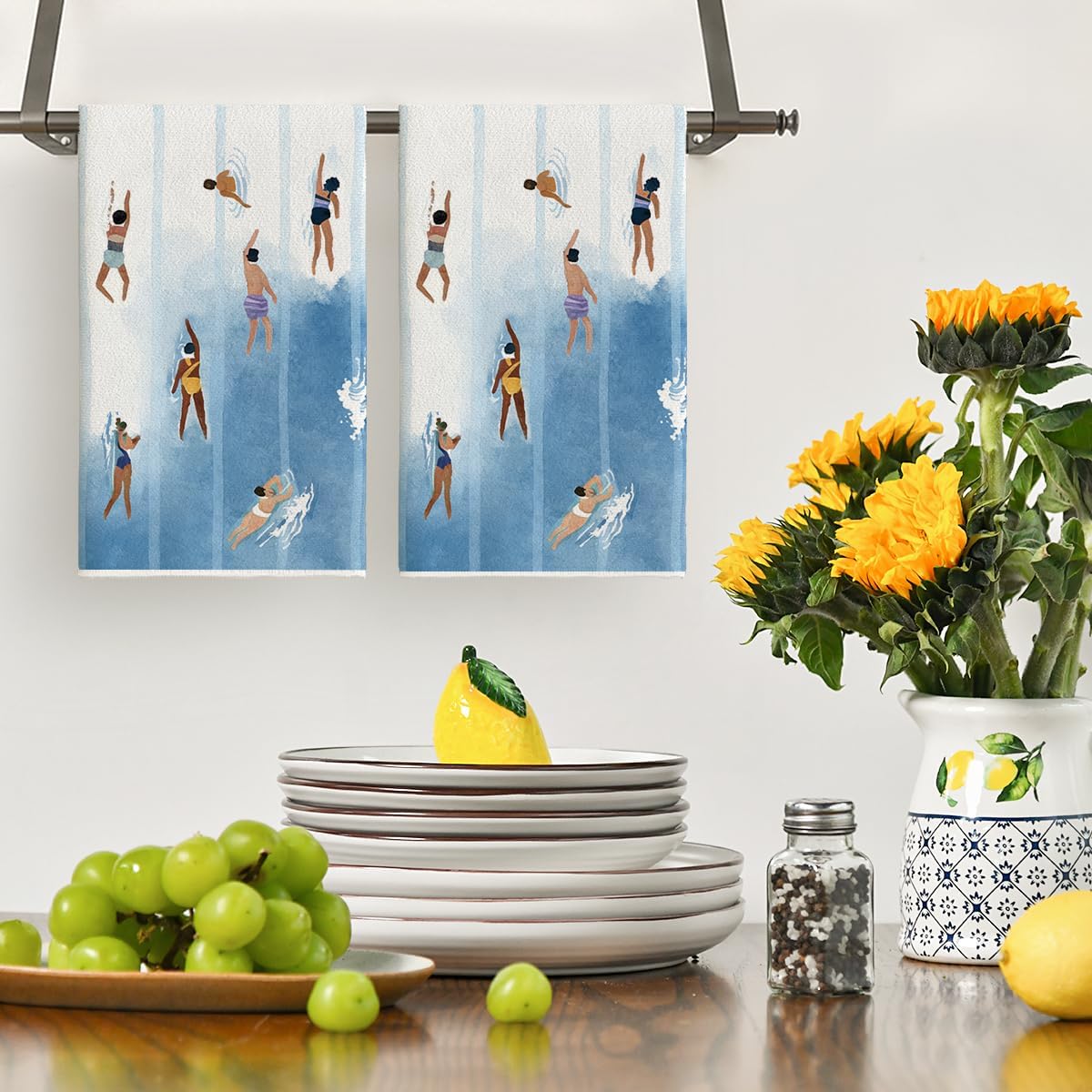 Toallas cocina playa verano 18x26 pulg set 2