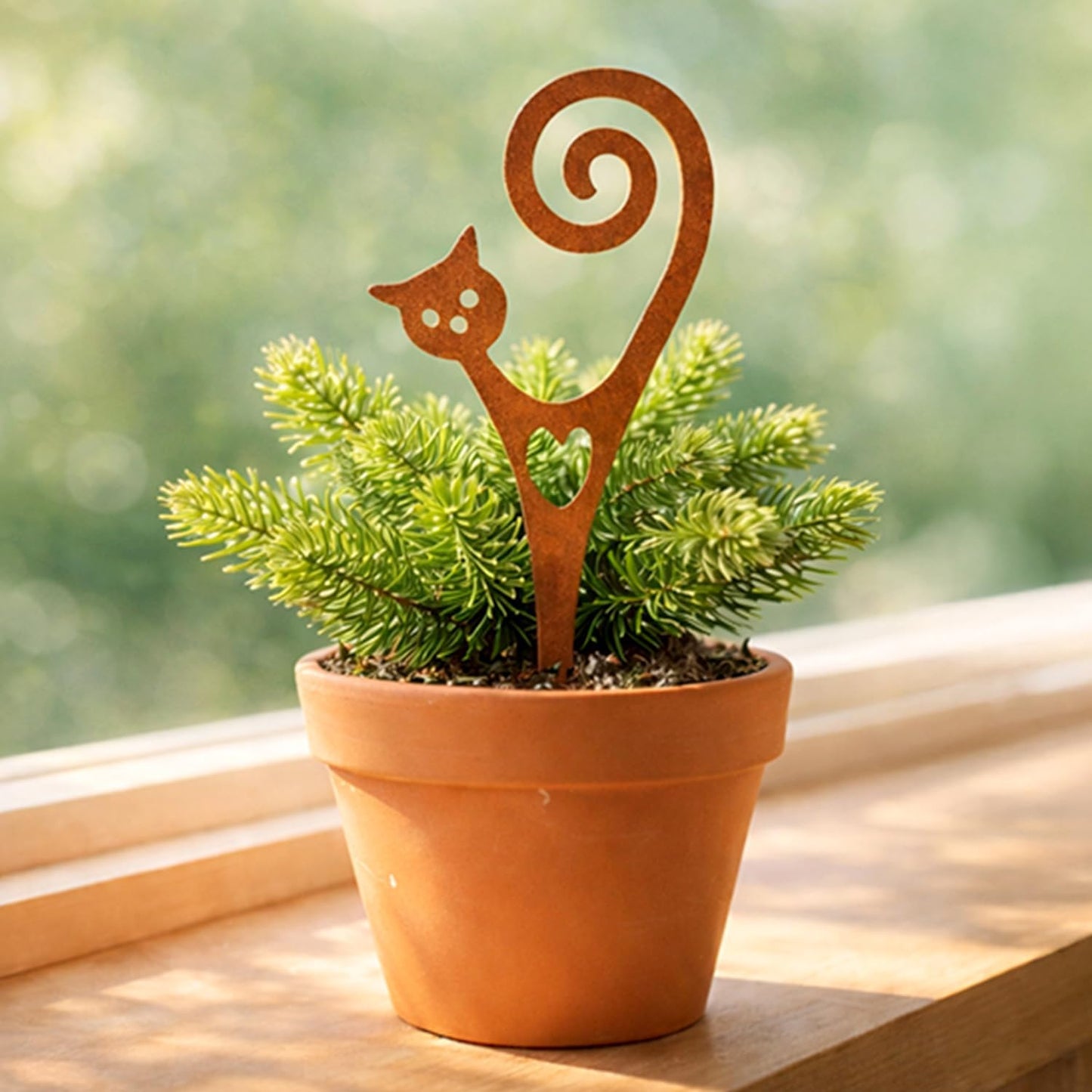 Estaca metal recubierta polvo para macetas jardín