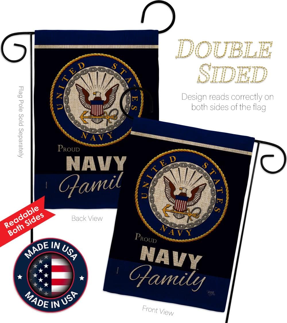 Bandera jardín arpillera USN Seabee doble cara 13x18