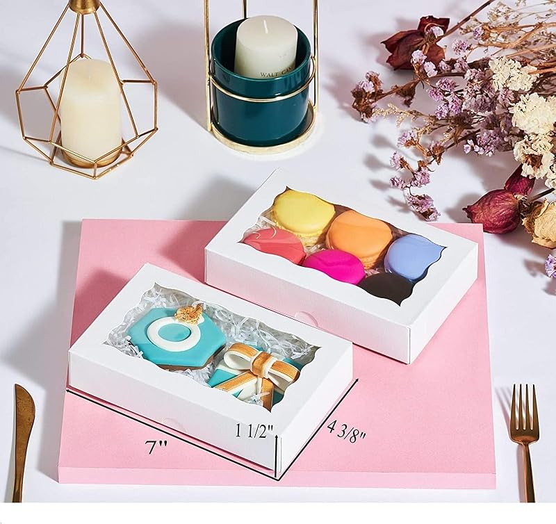 20 Cajas Galletas 7x4pulg Ventana Trufa Chocolate