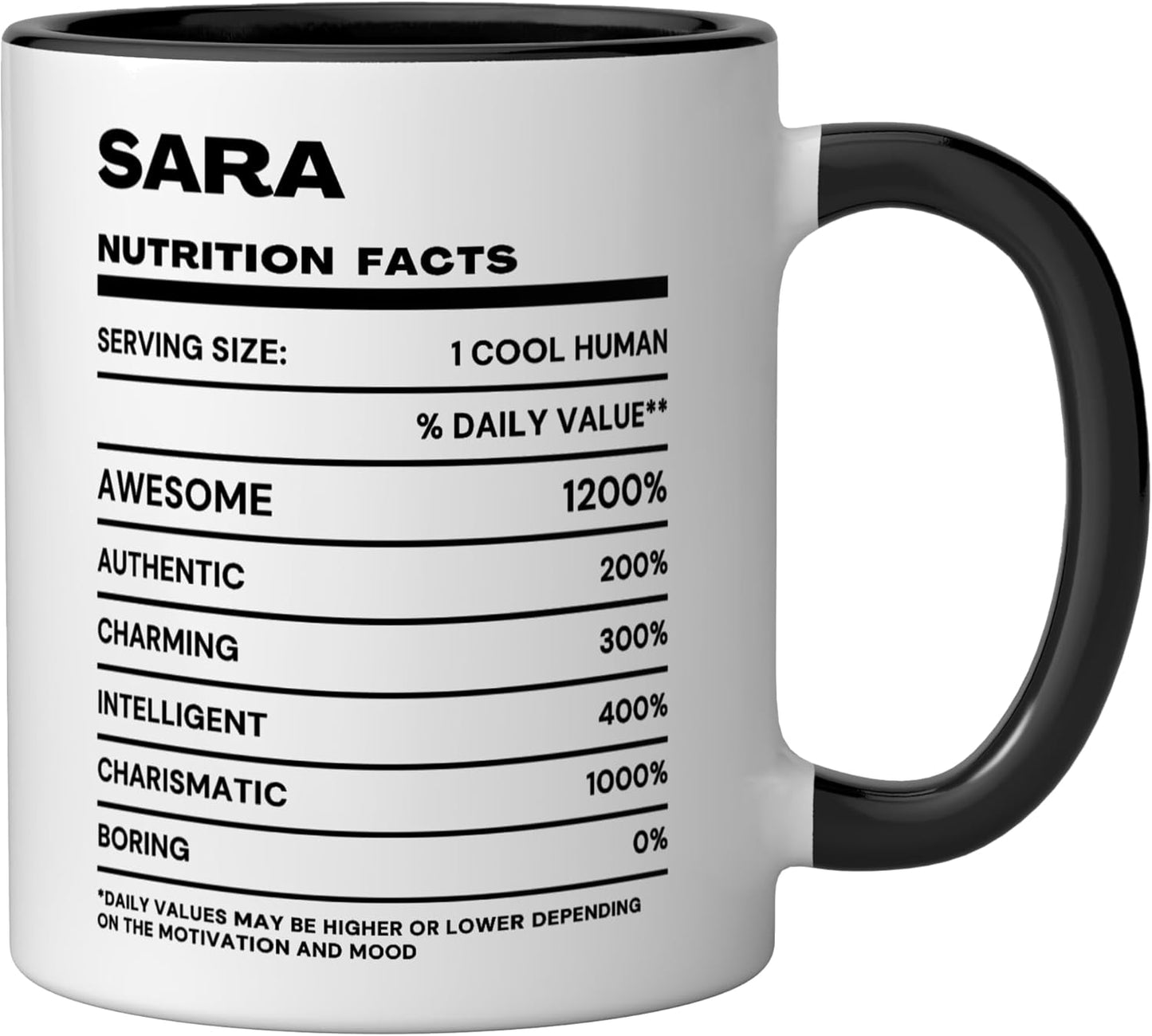 Taza Cerámica Sara Nutrition Black/White