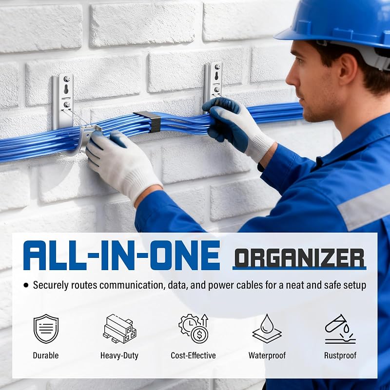 100 Ganchos J Acero Galvanizado 2" Clips Cables Datos