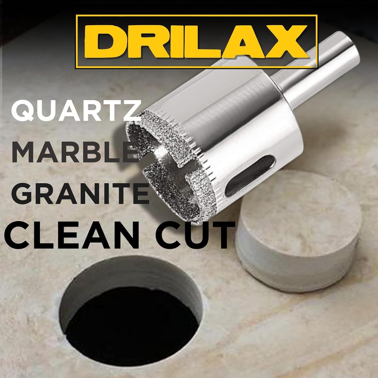 Broca diamante para vidrio mármol granito 1-2 pulg