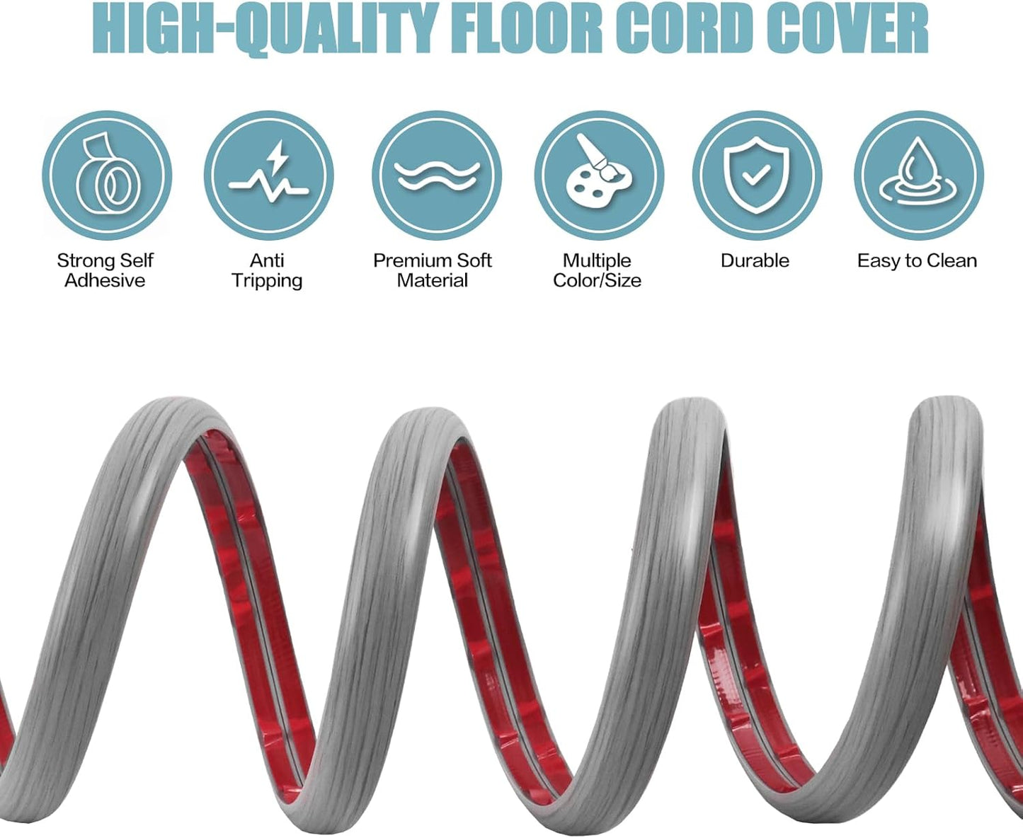 Cubierta autoadhesiva para cables 10ft evita tropiezos oficina