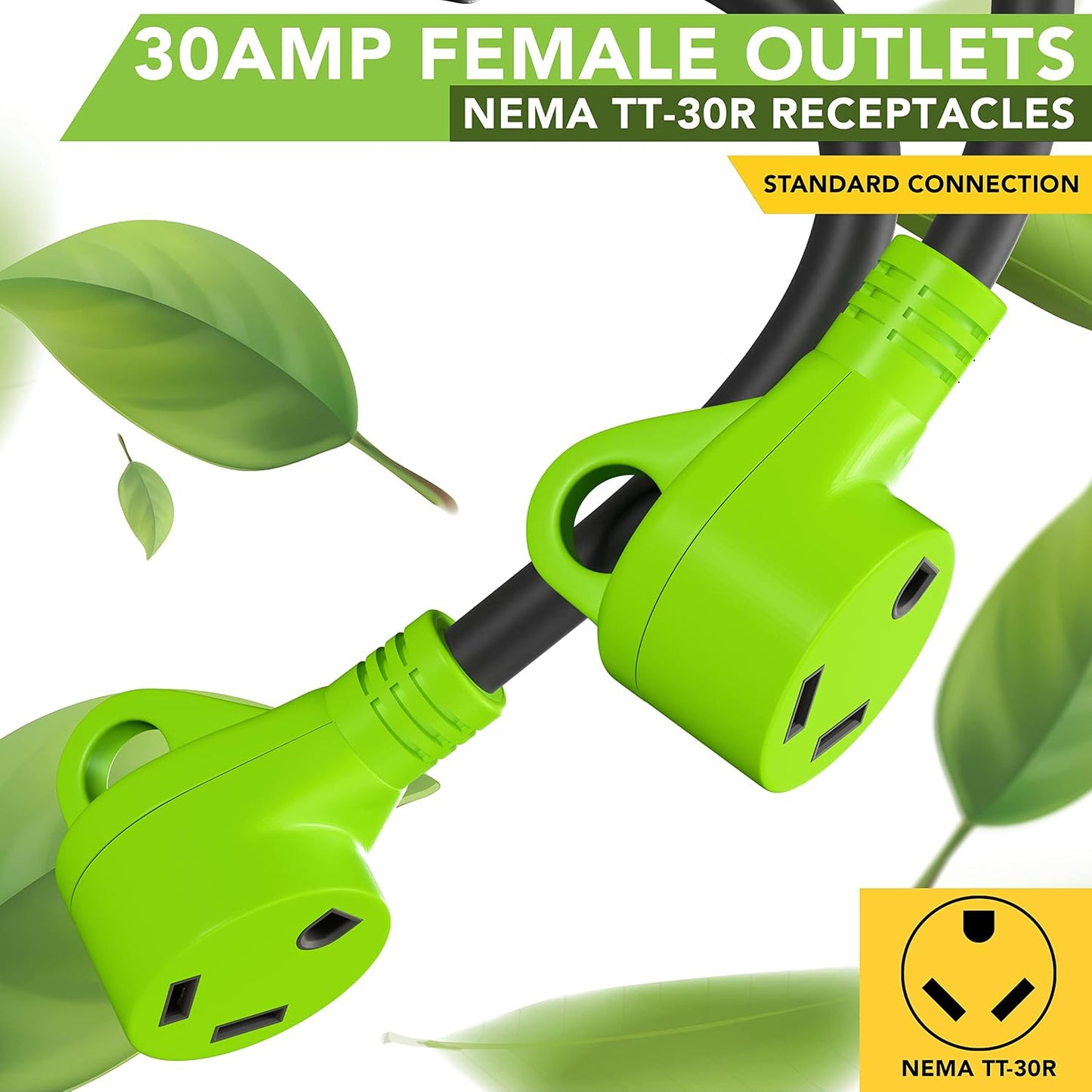 Cable adaptador RV 24" 50A a 2x30A con mango