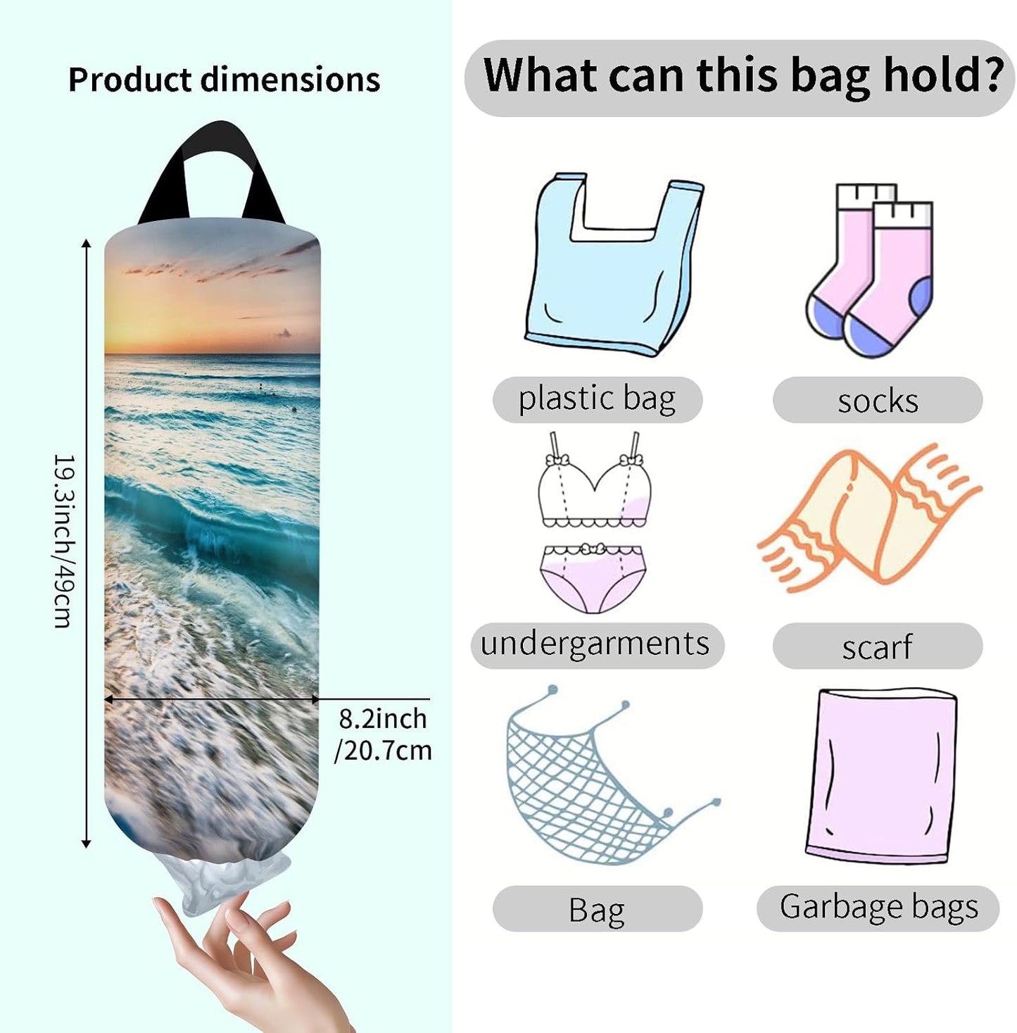 Soporte bolsas plástico organizador pared Sunset Beach