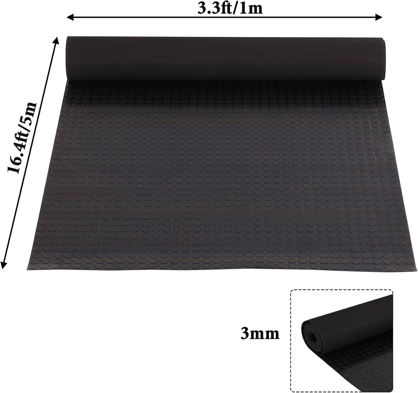 Alfombrilla antiderrap garaje 16.4x3.3ft negro resistente