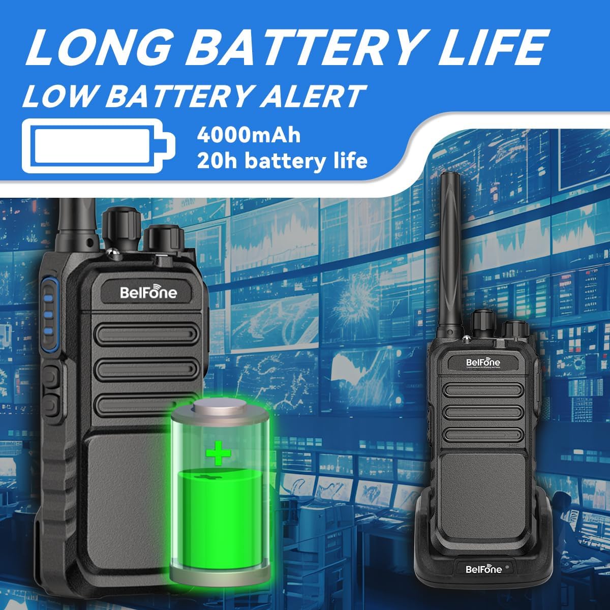Walkie talkies 4000mah adultos 9 niveles squelch largo