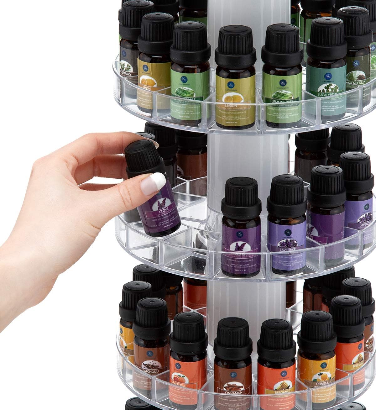 Soporte giratorio aceite esencial 75 botellas 5 niveles