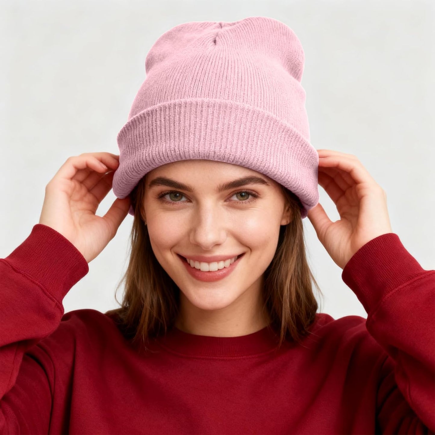 Gorro unisex invierno cálido tejido con borla