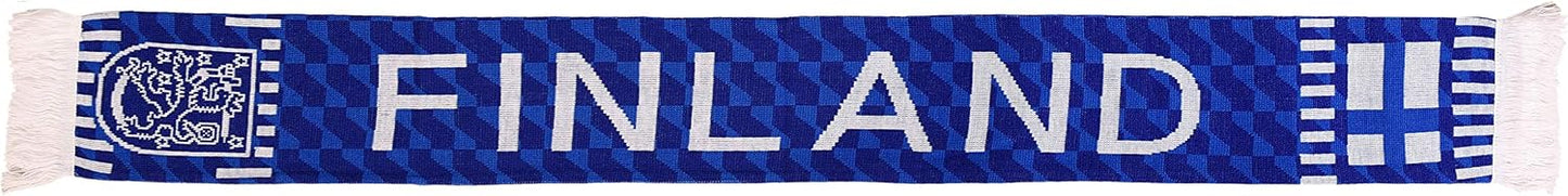 Bufanda punto fútbol Finlandia blanco azul