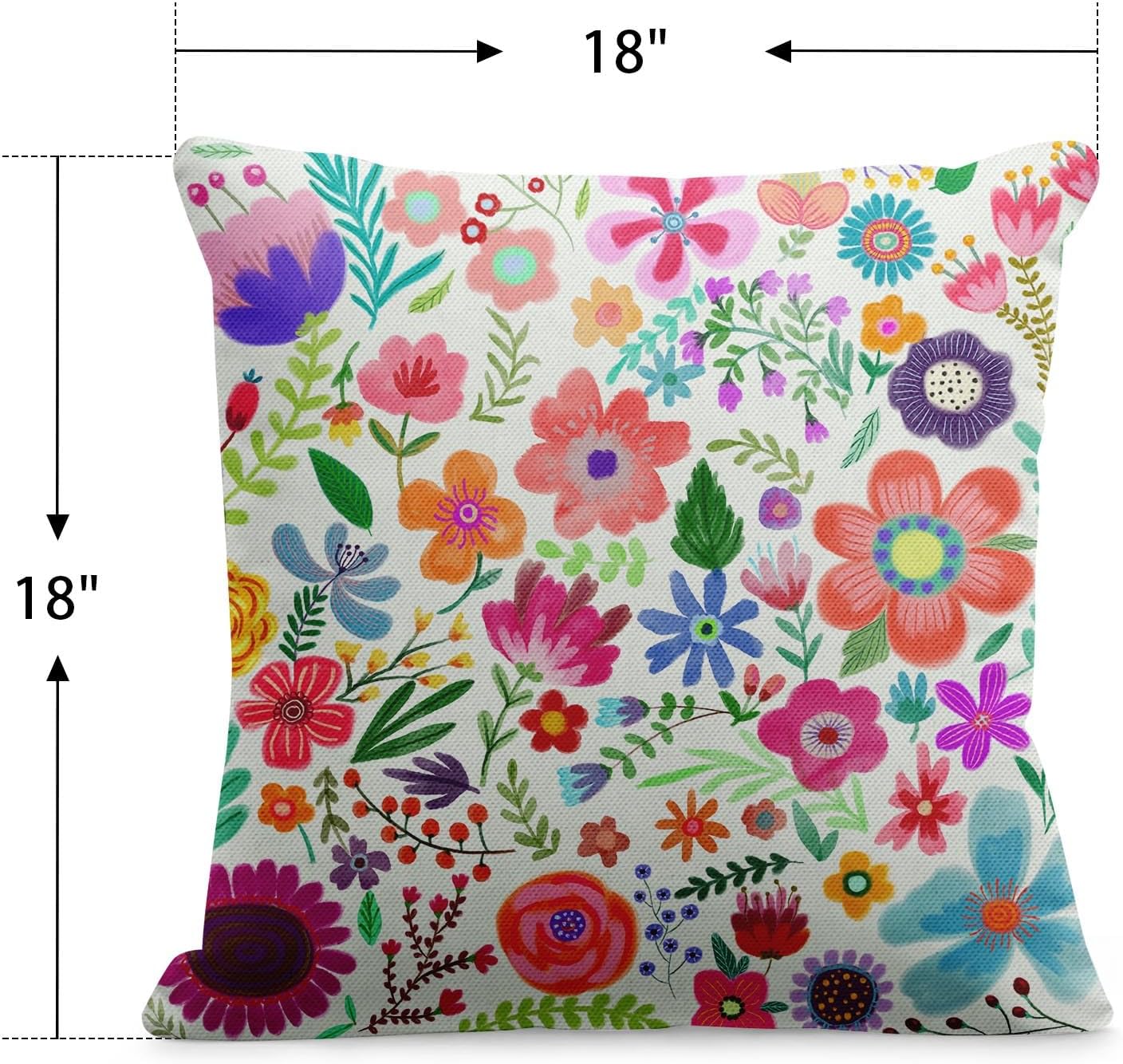 2 Pzas Fundas Almohada 18x18" Rosa Floral