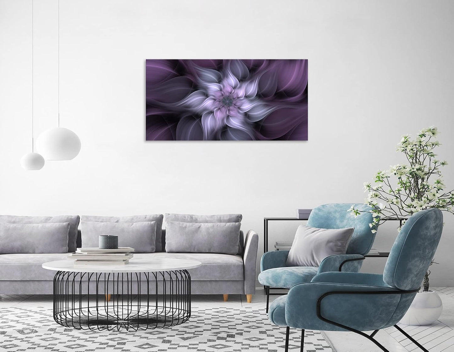 Pintura al óleo flor bauhinia 50x102cm sala dormitorio