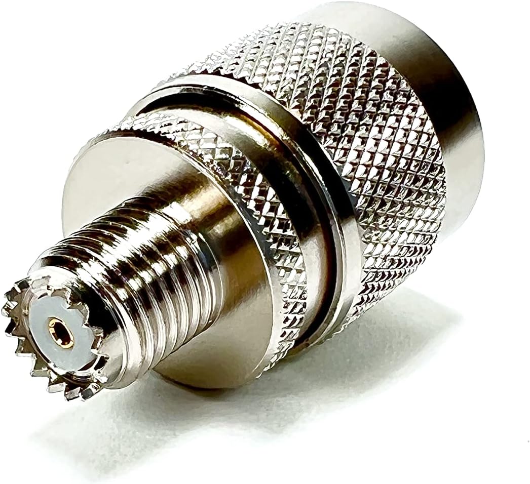 Adaptador coaxial RF Mini UHF hembra a N macho 2pcs