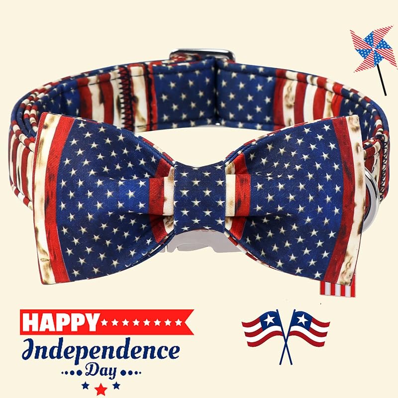 Collar perro bandera americana lazo ajustable 4 de julio