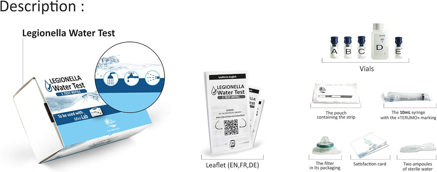 Kit prueba agua legionella y coliformes incluye E. coli