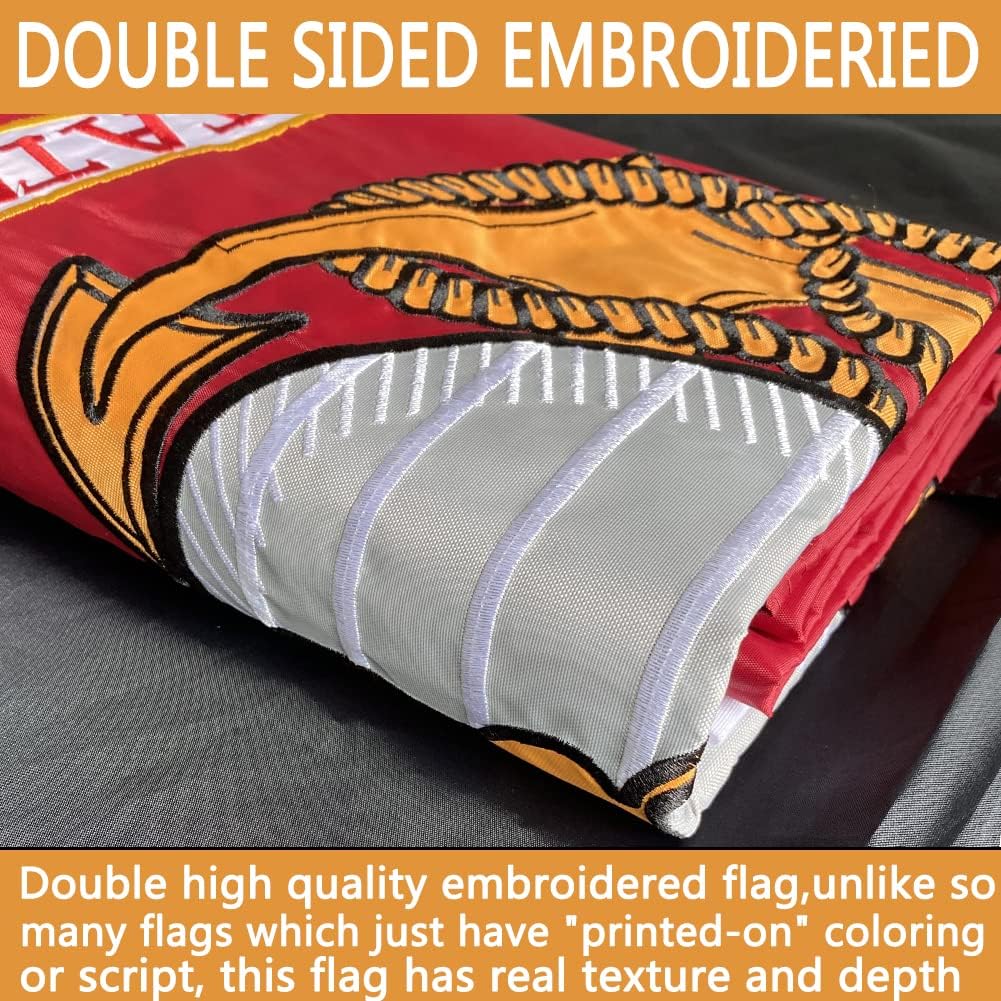 Bandera doble cara Cuerpo Marines 3x5ft exteriores