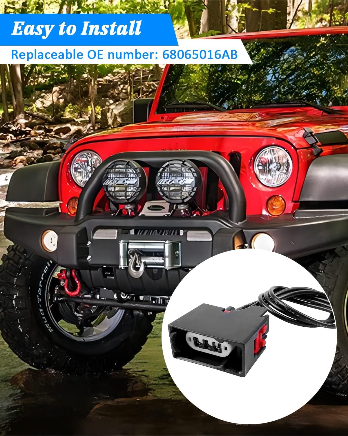 Arnés conector señal giro Jeep Wrangler JK 07-18 negro