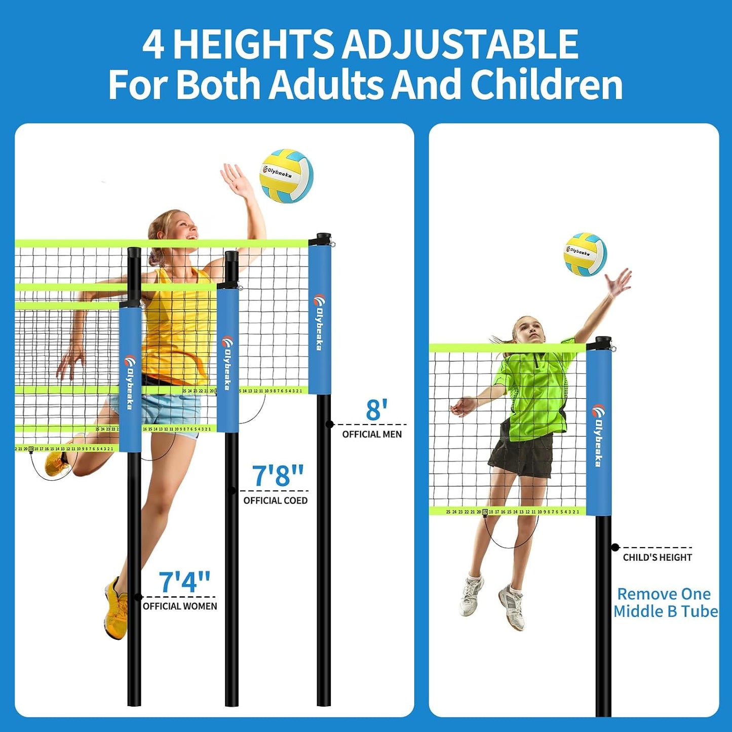 Red voleibol exterior 20ft patio playa anti-flacidez hierro