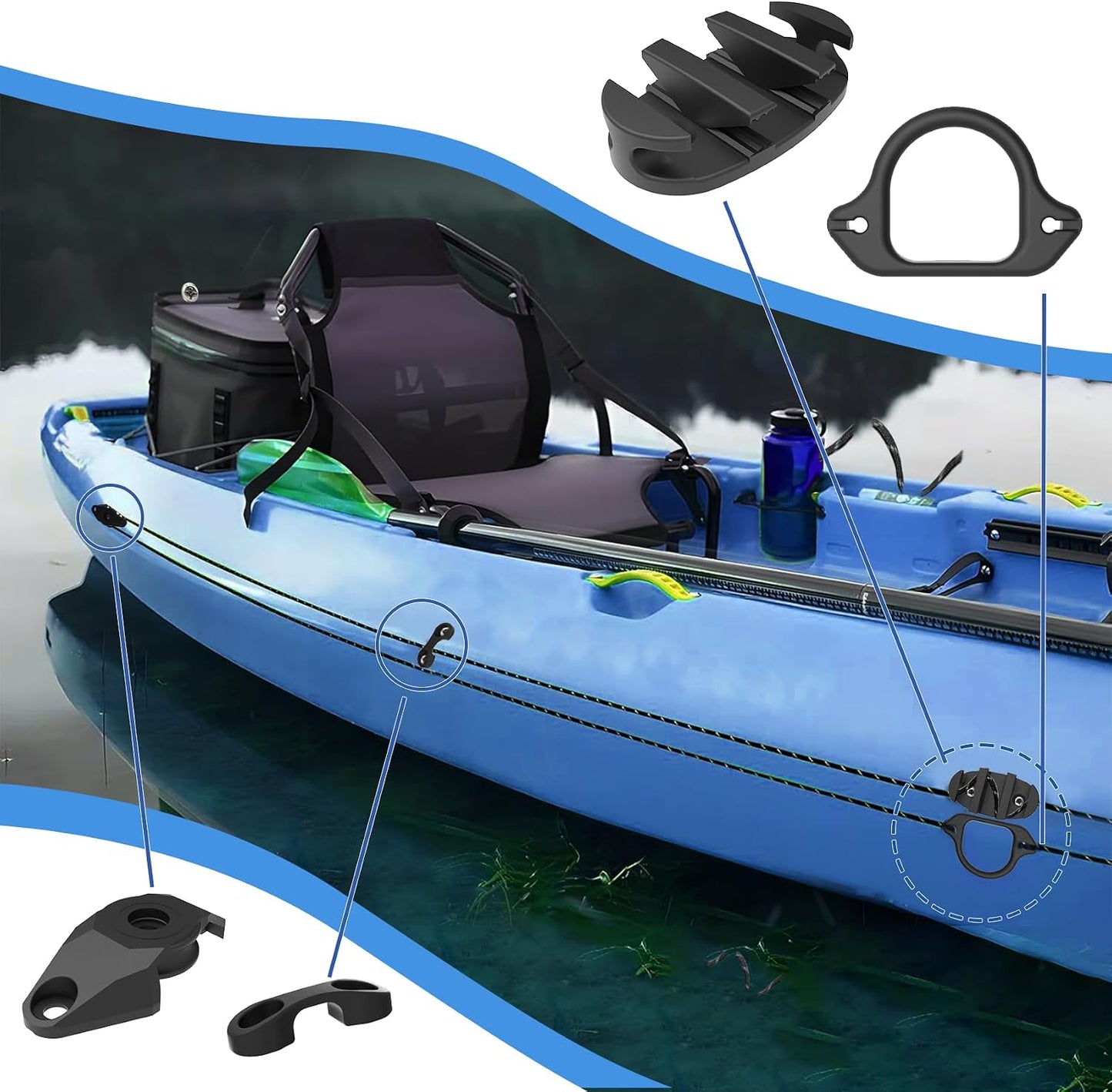 Kit anclaje kayak trolley hardware para embarcaciones
