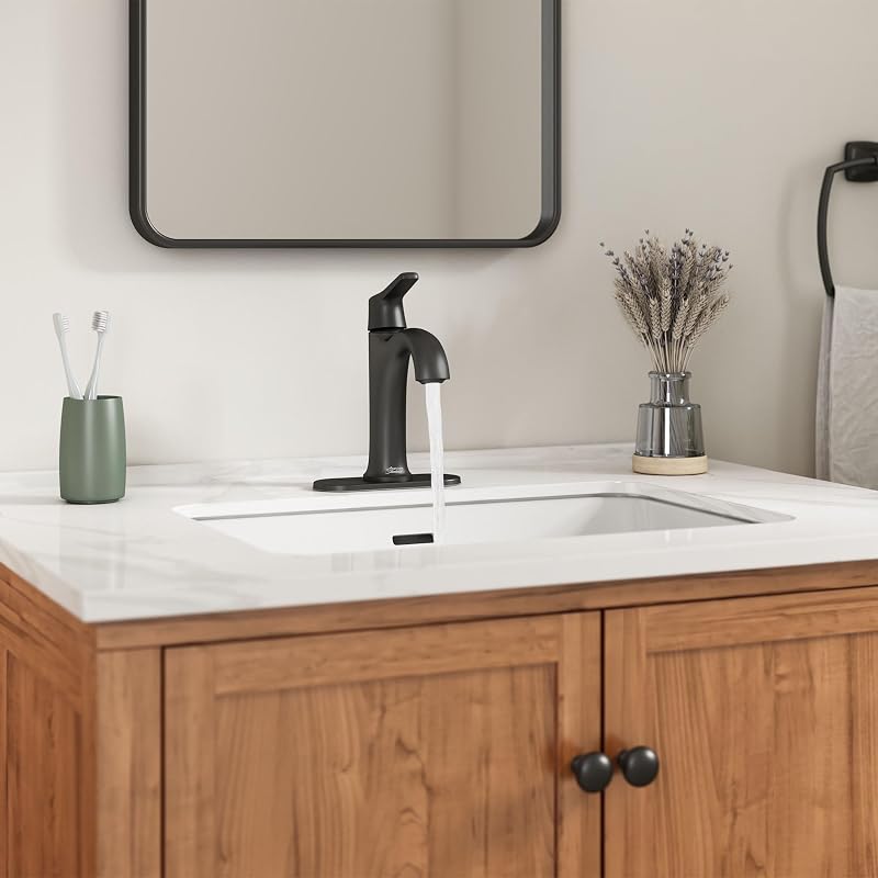 Grifo baño monomando 1.2 GPM negro mate
