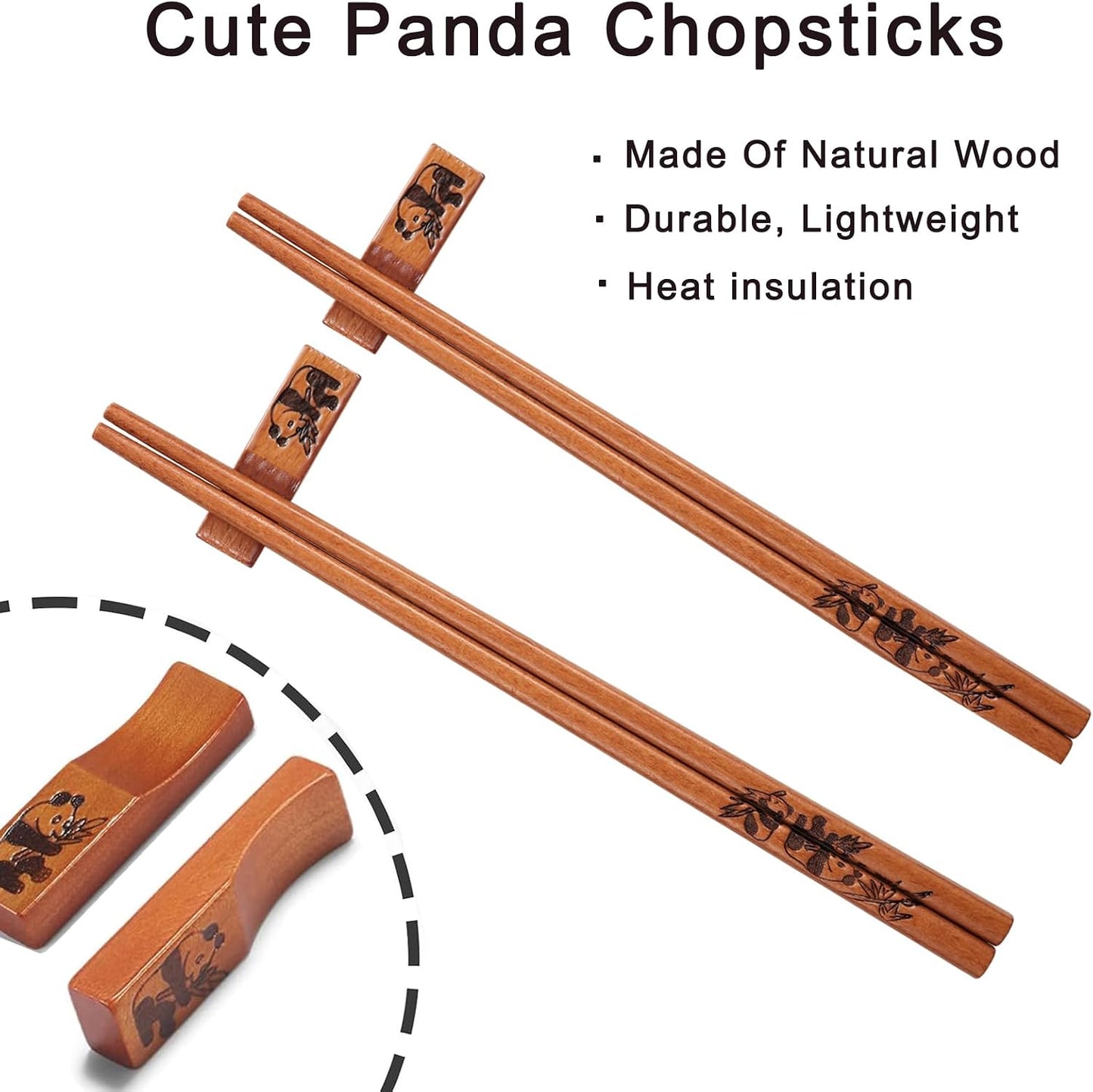 Set palillos madera natural estilo chino 2 pares