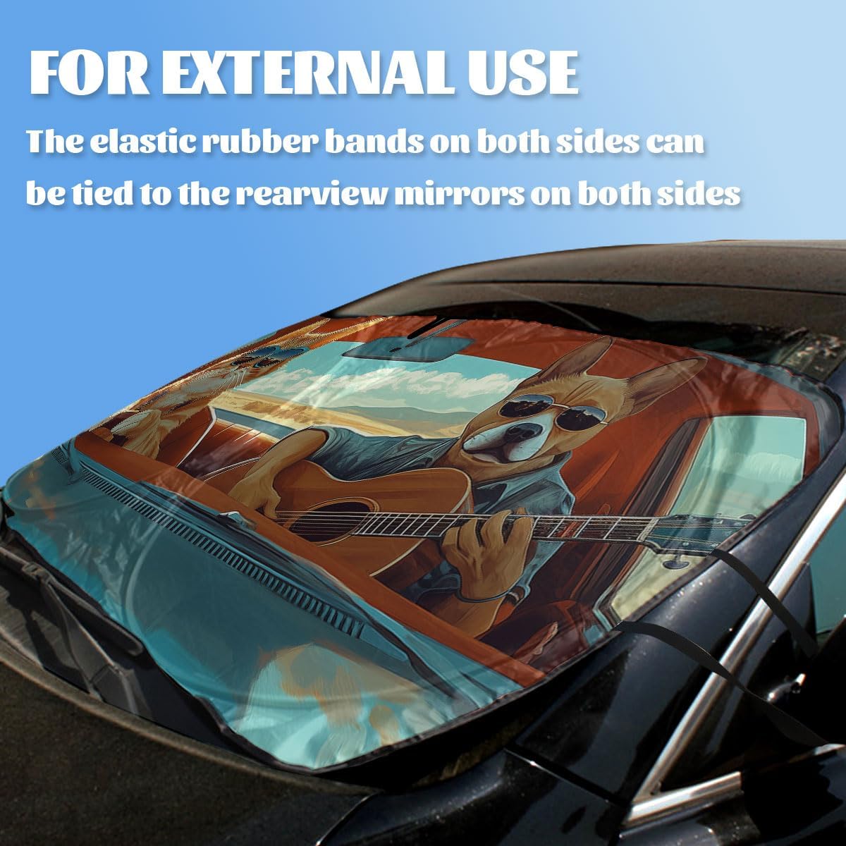 Protector solar para ventanilla coche con gato y perro