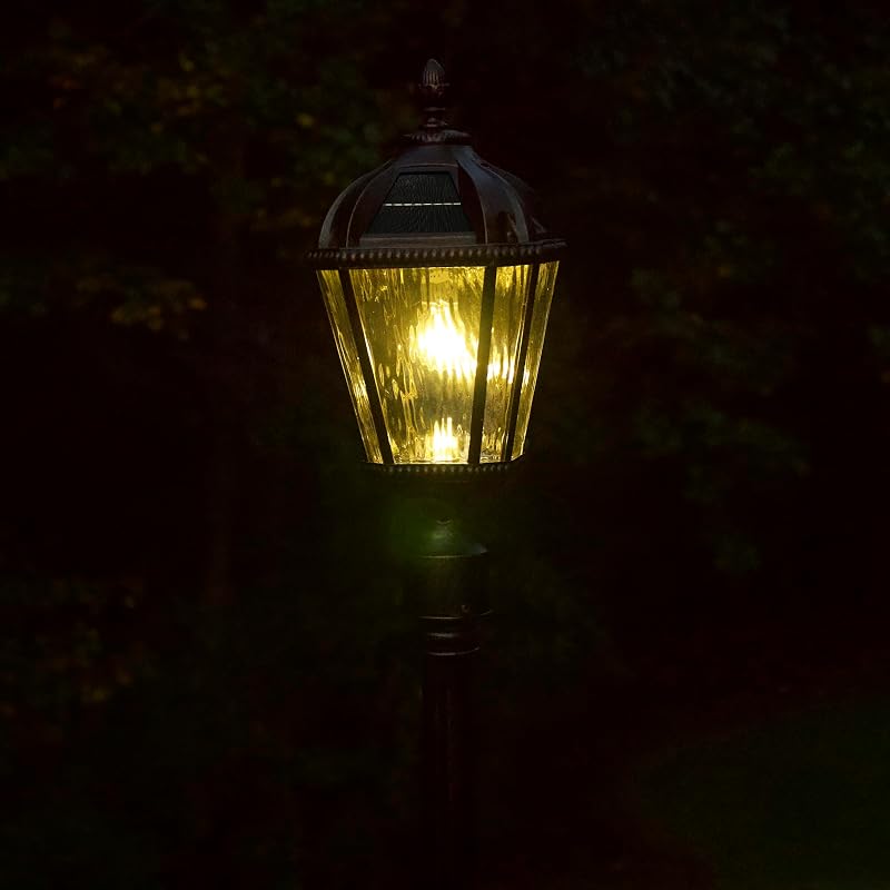 Luz solar poste al aire libre aluminio bronce 3pulg