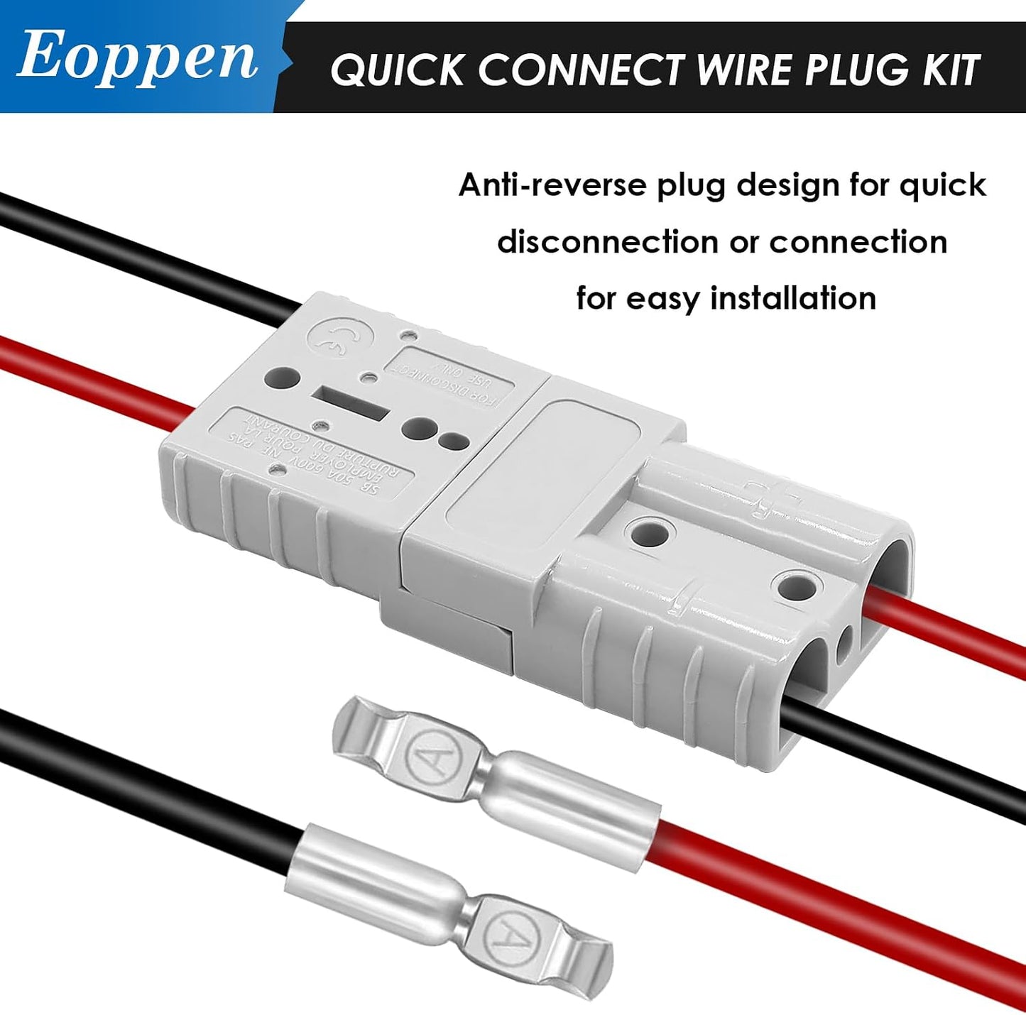 4 Baterías 50A 12-36V Kit Cable 6-12 para Cabrestante RV