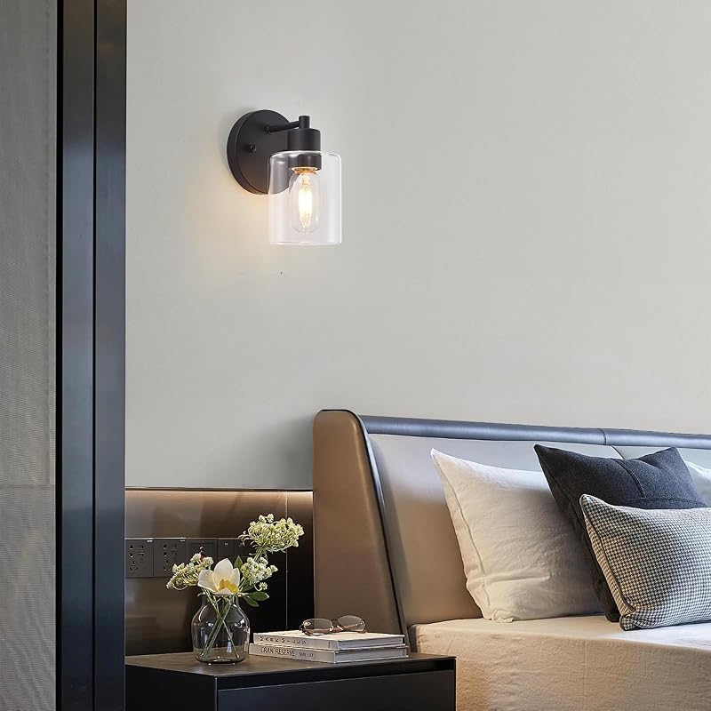 Apliques pared baño luces estilo granja vidrio