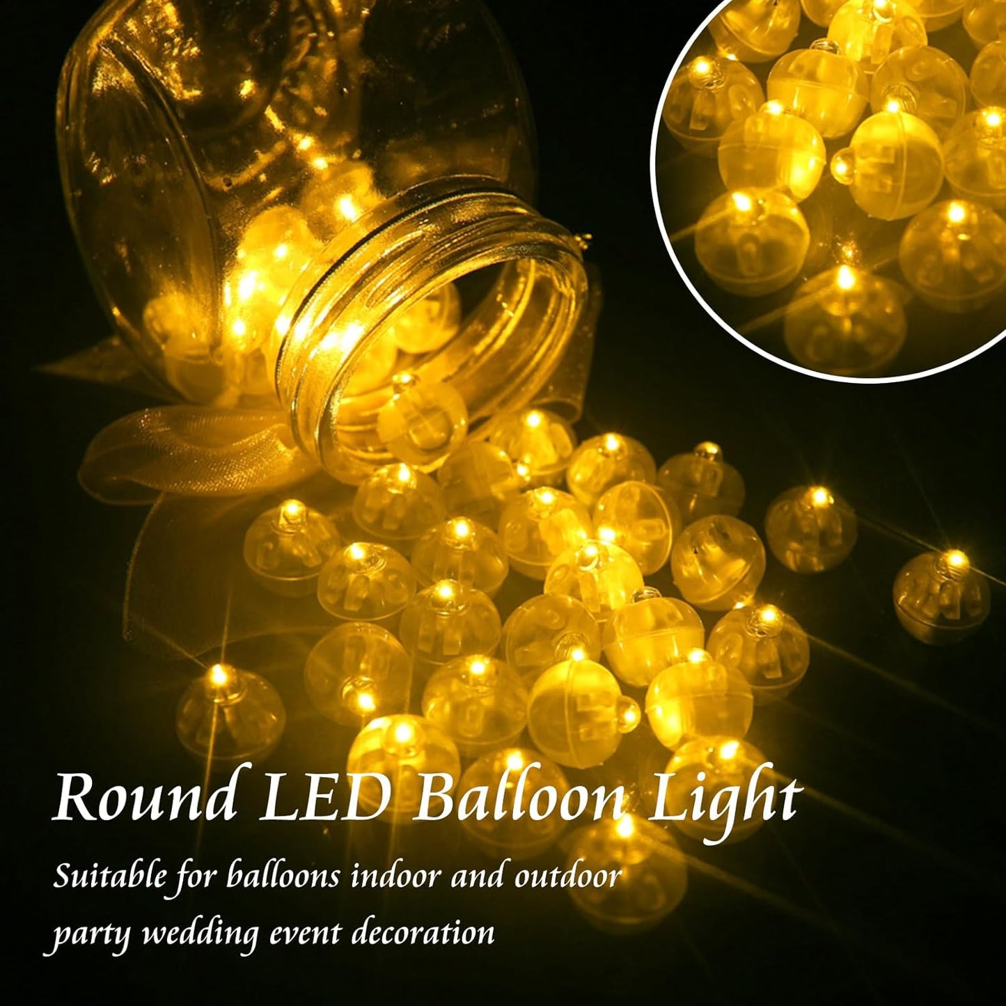 200 Luces Led Redondas Blancas Cálidas para Decoración
