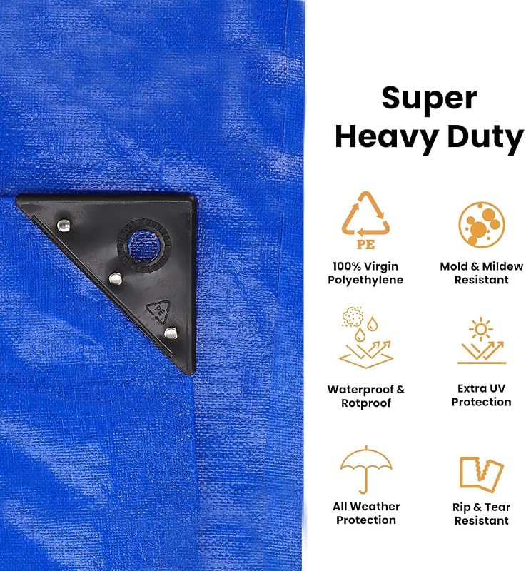 Lona polietileno 16 mil 12x16ft impermeable UV resistente