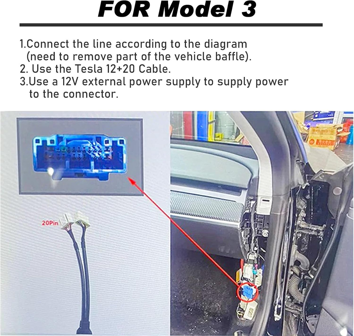 Adaptador OBD2 para Tesla Model X/S/Y/3 12-16 pines