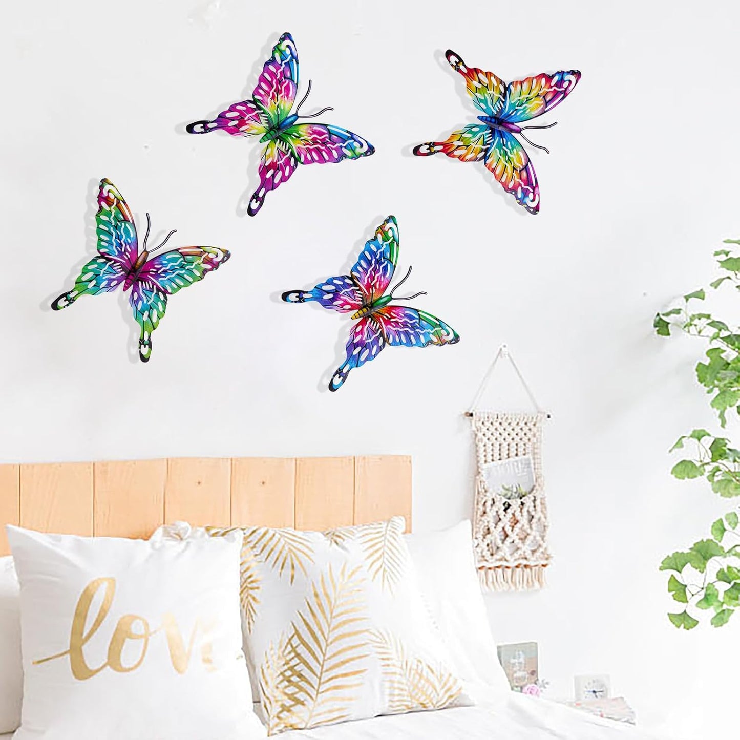 Decoración pared mariposa metal 9pulg jardín patio