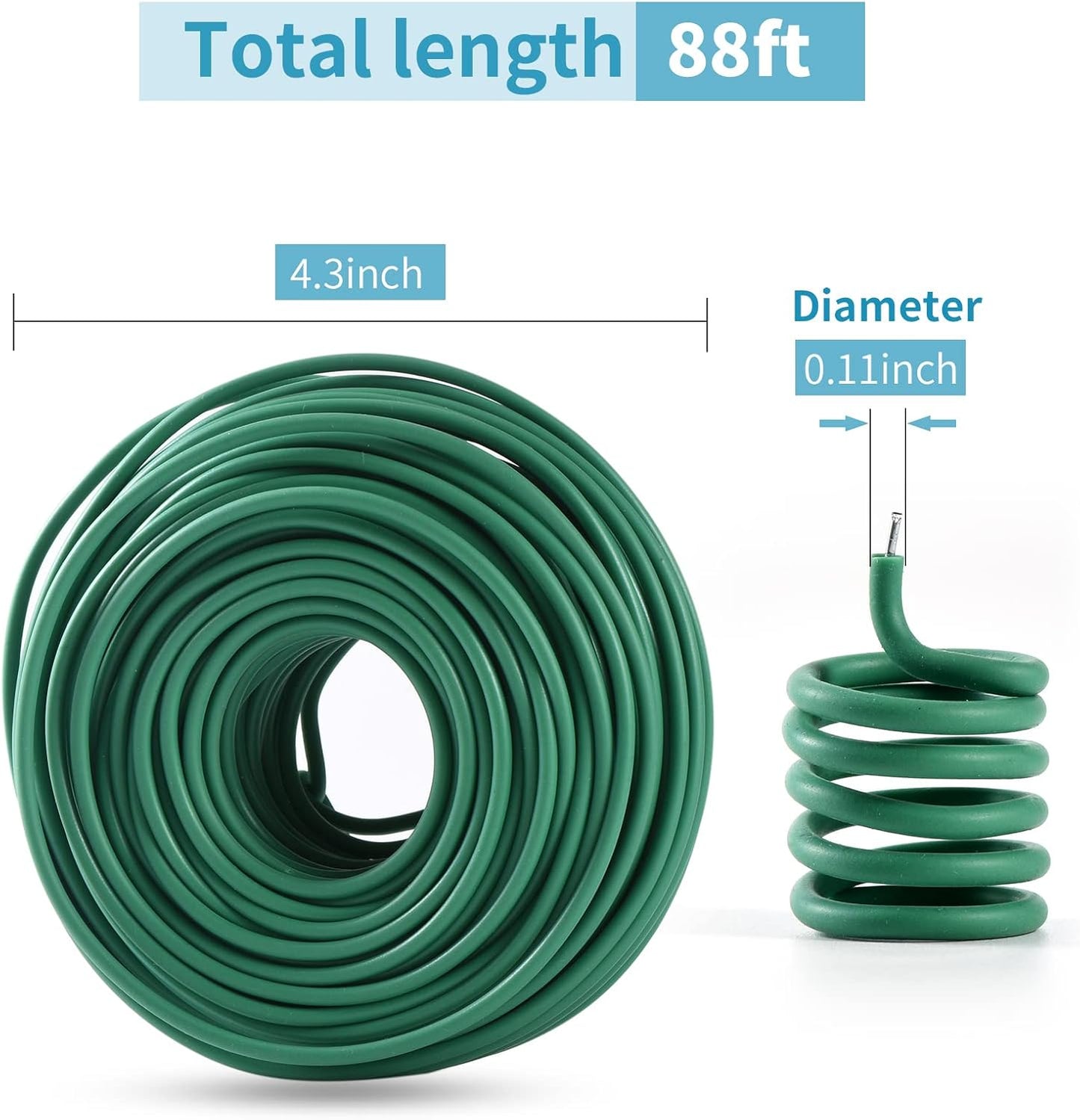 Alambre flexible jardín 88ft ataduras suaves 3mm
