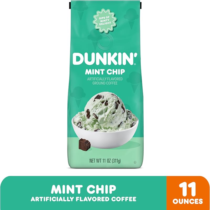 Café molido Dunkin' Mint Chip 11oz sabor artificial