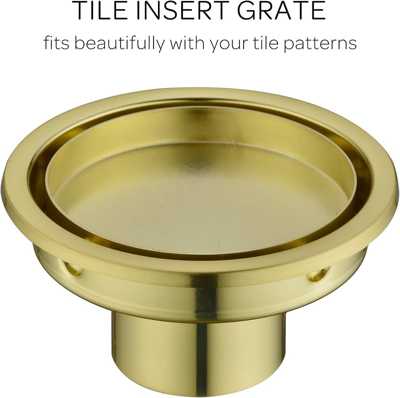 Drenaje ducha redondo 4" acero inox latón dorado