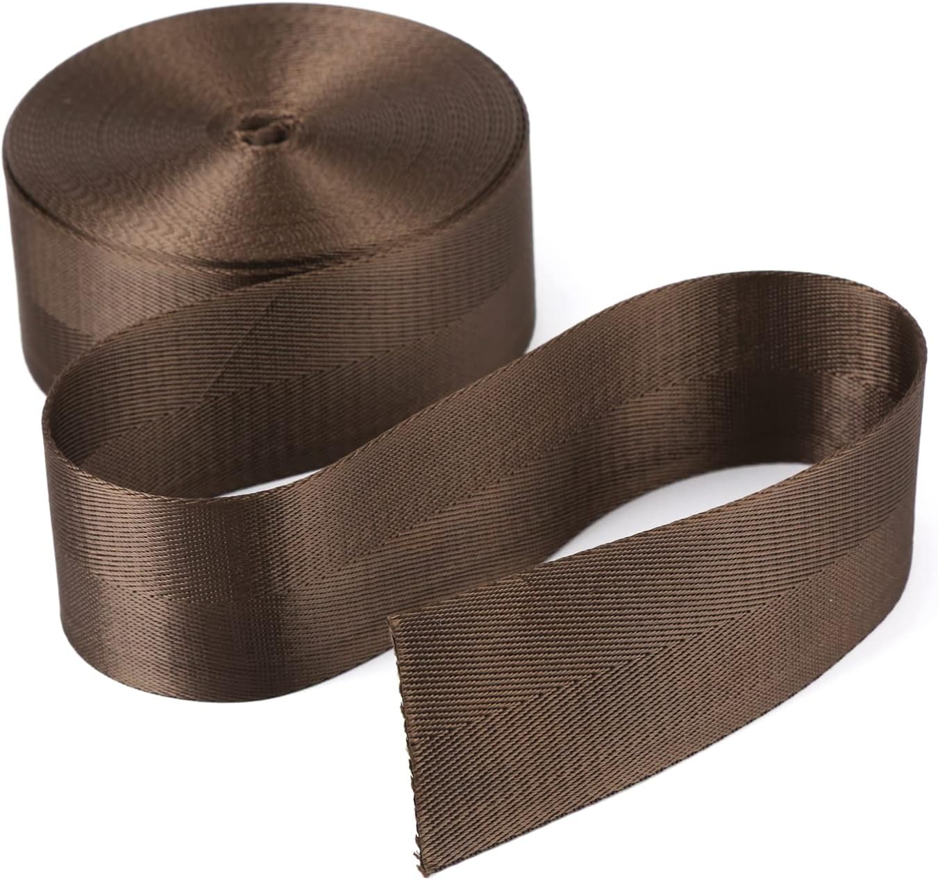 Correa nylon 1.5pulg bricolaje al aire libre 50yardas marrón
