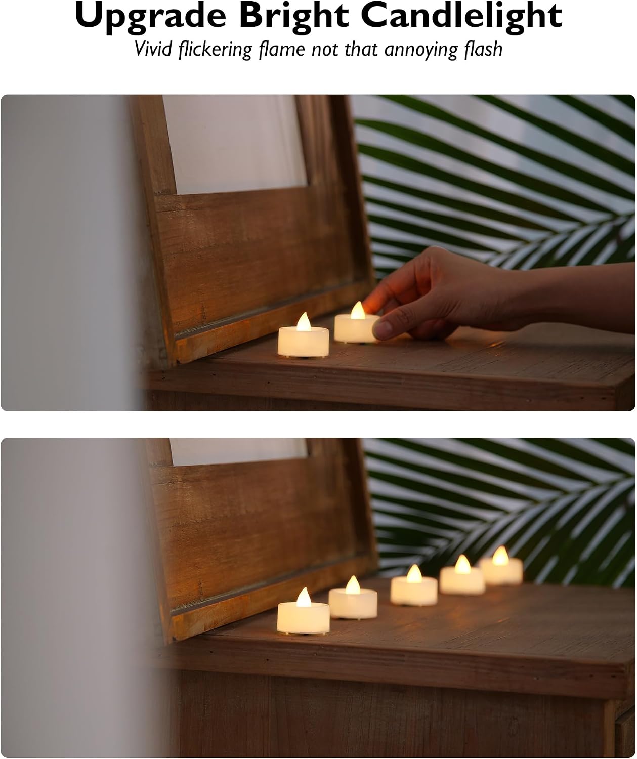 Set 24 Velas LED Sin Llama Mini Parpadeantes Blancas Calientes