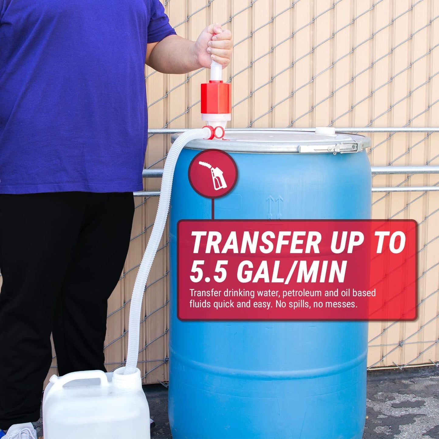 Bomba sifón manual 55gal para agua potable 2 unidades