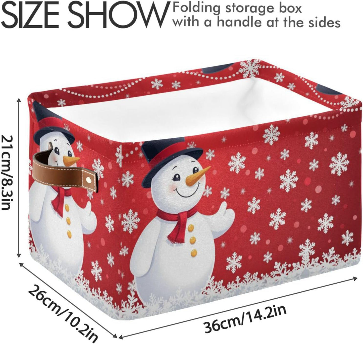 Cesta almacenamiento cubos plegables Navidad rojo