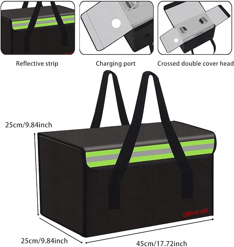 Bolsa ignífuga para batería Lipo Ebike y otras