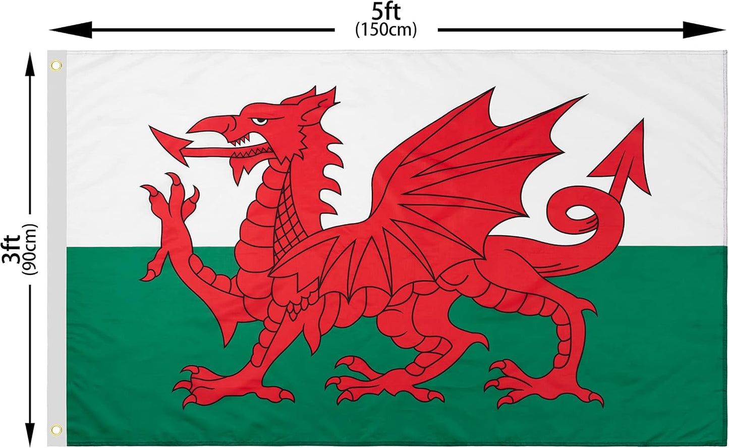 Bandera Gales poliéster 3x5ft resistente ojales latón