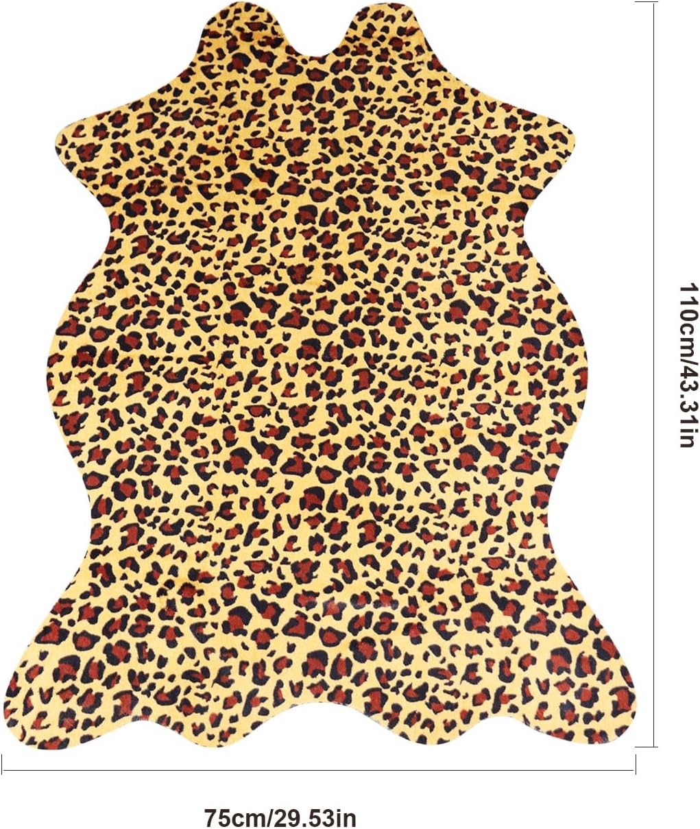 Alfombra estampado leopardo 3.6x2.5ft antideslizante marrón